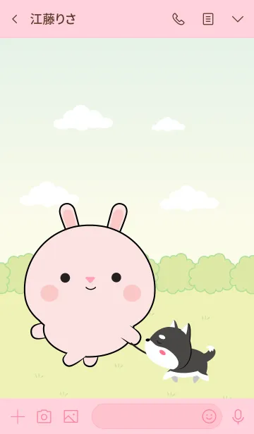 [LINE着せ替え] Mini Lovely Pink Rabbit Theme (jp)の画像3