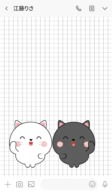 [LINE着せ替え] Mini Cute Black Cat ＆ White Cat (jp)の画像3