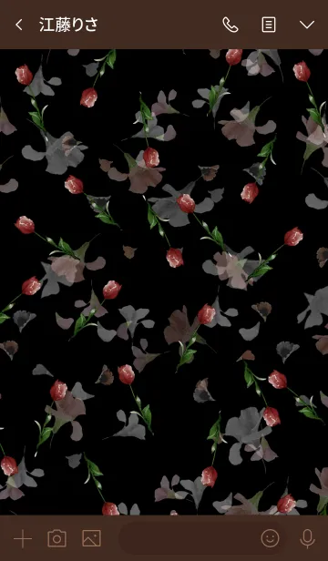 [LINE着せ替え] スプリング・チューリップ・ブラックの画像3