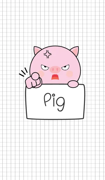 [LINE着せ替え] Simple Angry Pink Pig (jp)の画像1