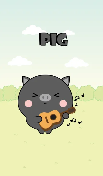 [LINE着せ替え] Mini Lovely Black Pig Theme (jp)の画像1