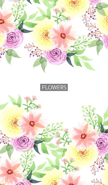 [LINE着せ替え] water color flowers_1133の画像1