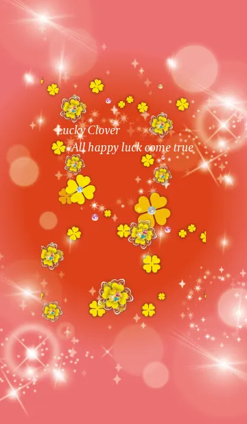 [LINE着せ替え] 赤 / 運気アップ！四葉のクローバーの画像1