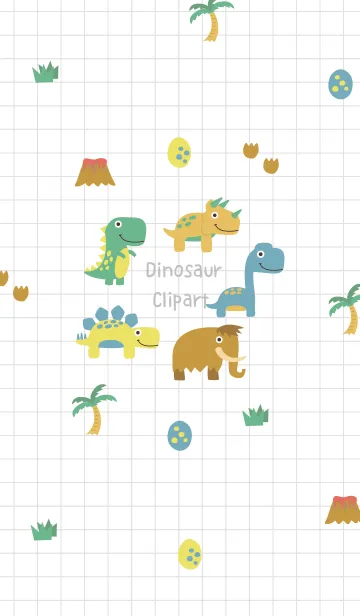 [LINE着せ替え] Dinosaur Clipart +の画像1