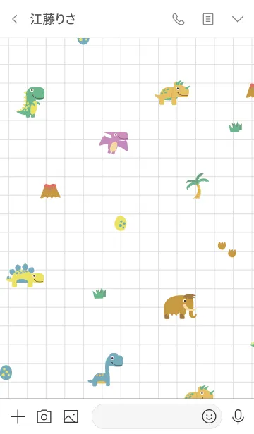 [LINE着せ替え] Dinosaur Clipart +の画像3