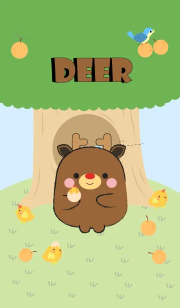 [LINE着せ替え] Deer With Tree Theme (jp)の画像1
