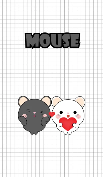 [LINE着せ替え] Mini Cute Black Mouse ＆ White Mouse (jp)の画像1