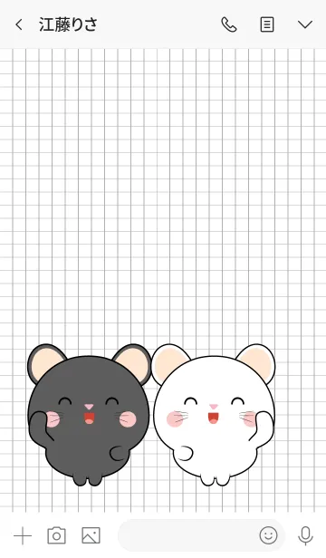 [LINE着せ替え] Mini Cute Black Mouse ＆ White Mouse (jp)の画像3