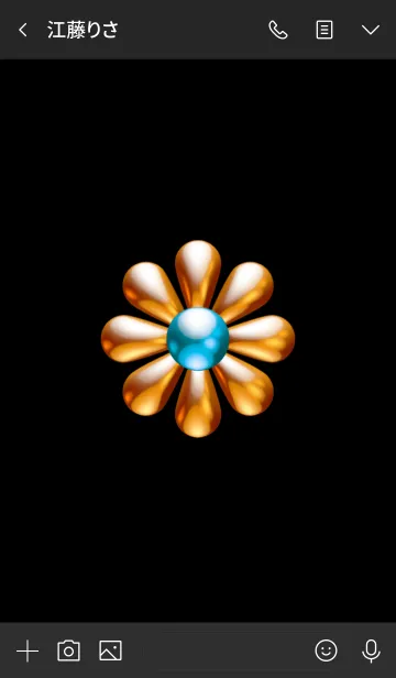 [LINE着せ替え] ゴールド フラワー No.2の画像3