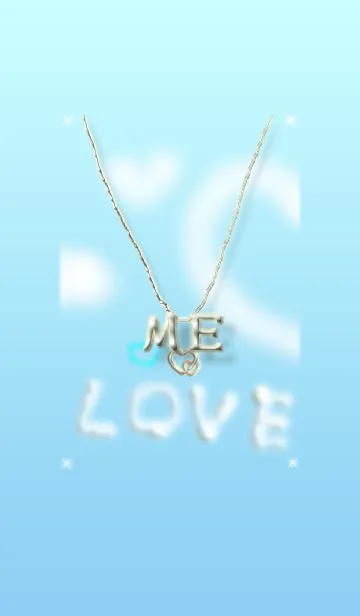 [LINE着せ替え] イニシャル M＆E(ブルー2)左側の画像1