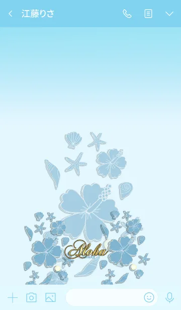[LINE着せ替え] 花×貝殻いっぱいのハワイ＊ALOHA+125の画像3