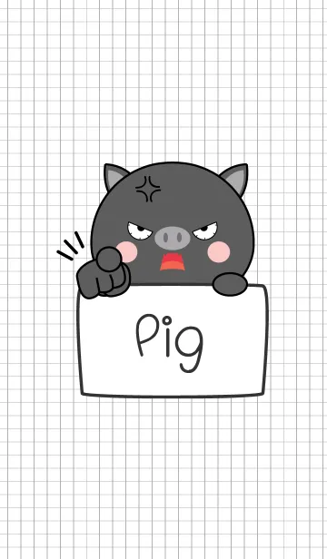 [LINE着せ替え] Simple Angry Black Pig (jp)の画像1