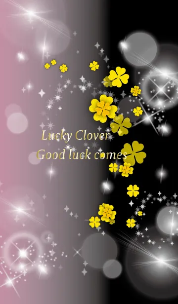 [LINE着せ替え] 黒とピンク : ひかえめな幸運クローバーの画像1