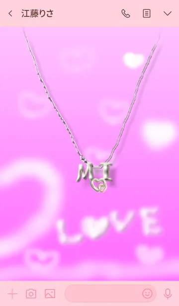 [LINE着せ替え] イニシャル M＆I(ピンク2)右側の画像3