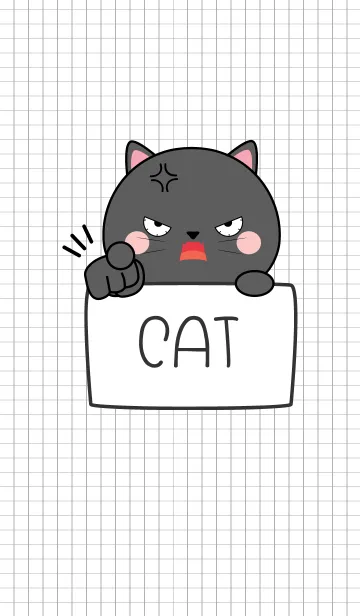 [LINE着せ替え] Simple Angry Black Cat (jp)の画像1