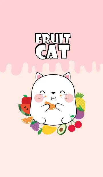 White Cat And Fruit Theme (jp)の着せ替えメイン画像