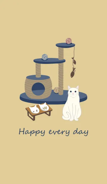 [LINE着せ替え] かわいい猫（白猫）の画像1