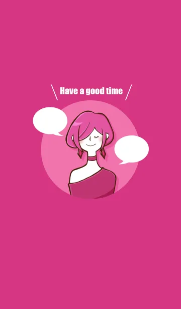 [LINE着せ替え] Have a good time -pink！-の画像1