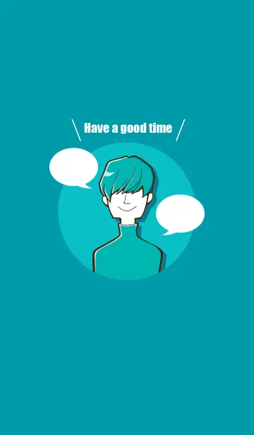 [LINE着せ替え] Have a good time -blue green-の画像1