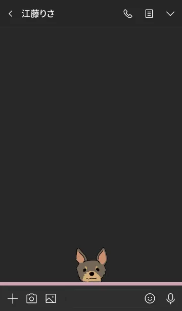 [LINE着せ替え] 黒とピンク : ヨークシャーテリアの画像3