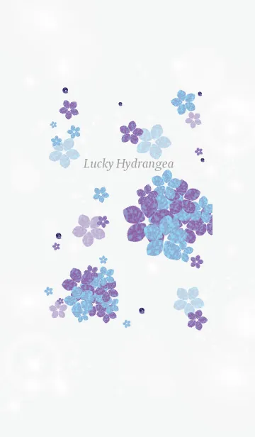 [LINE着せ替え] グレー : 幸運ラピスラズリと紫陽花の画像1