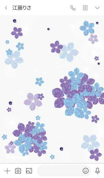[LINE着せ替え] グレー : 幸運ラピスラズリと紫陽花の画像3