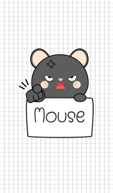 [LINE着せ替え] Simple Angry Black Mouse (jp)の画像1