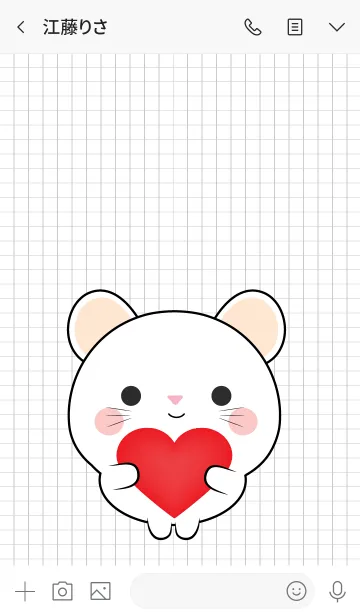 [LINE着せ替え] Mini Cute White Mouse Theme (jp)の画像3
