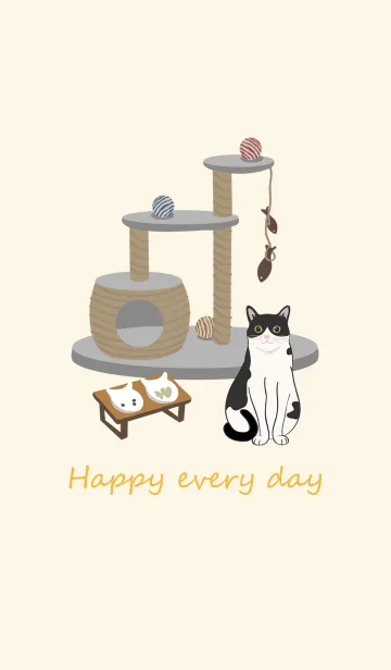 [LINE着せ替え] かわいい猫（ミルクキャット）の画像1