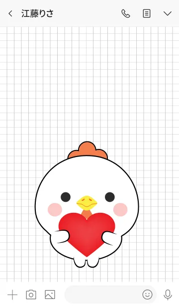 [LINE着せ替え] Mini Cute White Chicken Theme (jp)の画像3