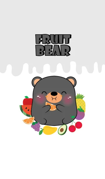 [LINE着せ替え] Black Bear And Fruit Theme (jp)の画像1