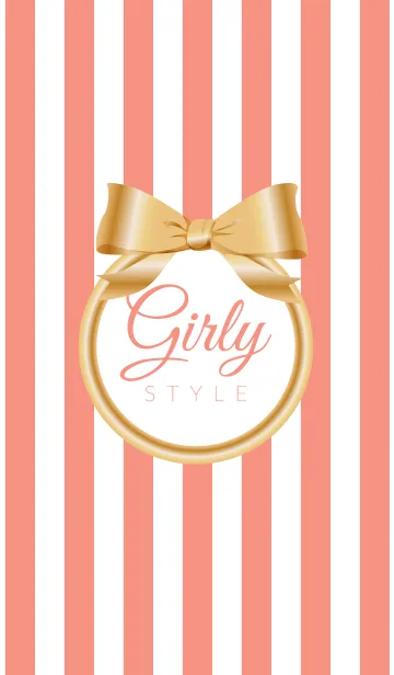 [LINE着せ替え] Girly Style-GOLDStripes1の画像1