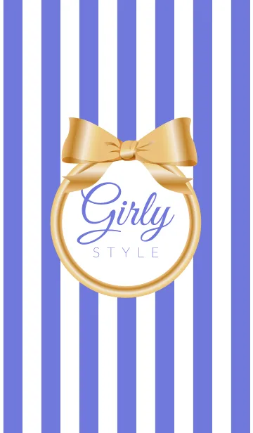 [LINE着せ替え] Girly Style-GOLDStripes2の画像1