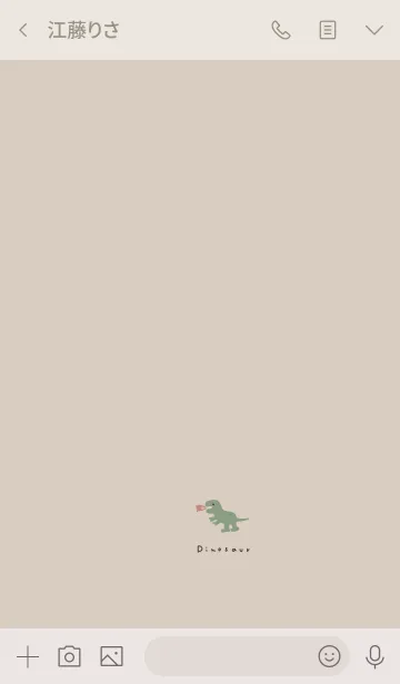 [LINE着せ替え] ベージュ。ゆる恐竜。くすみカラー。の画像3