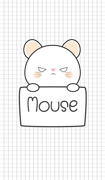 [LINE着せ替え] Simple Angry White Mouse (jp)の画像1