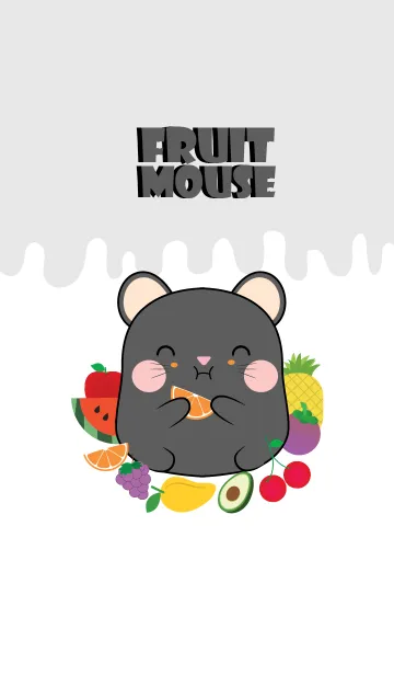 [LINE着せ替え] Black Mouse And Fruit Theme (jp)の画像1