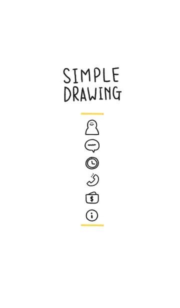 [LINE着せ替え] Simple Drawing Whiteの画像1