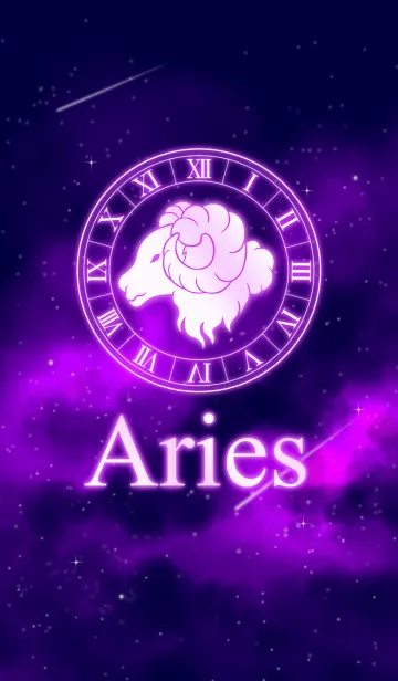 [LINE着せ替え] 12星座 牡羊座 -紫の時間の世界-の画像1