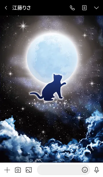 [LINE着せ替え] 黒ネコと月明かり☆の画像3