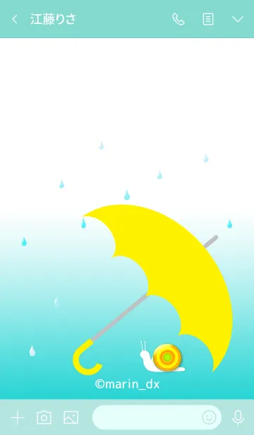 [LINE着せ替え] RAIN ＆ umbrella 〜雨と傘〜 5-1_蝸牛_黄1の画像3