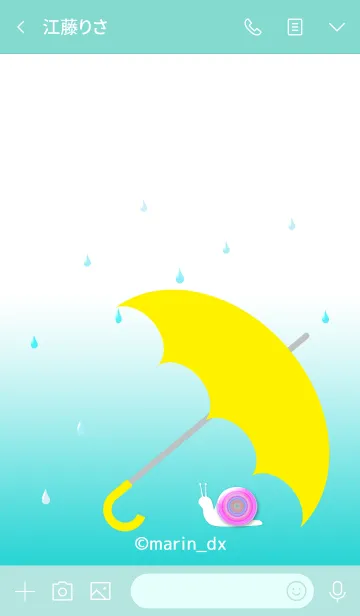 [LINE着せ替え] RAIN ＆ umbrella 〜雨と傘〜 5-4_蝸牛_桃の画像3