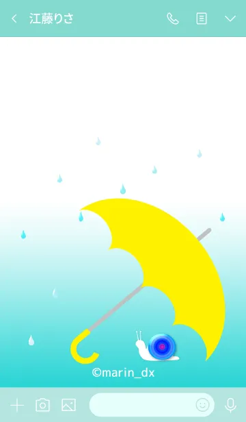 [LINE着せ替え] RAIN ＆ umbrella 〜雨と傘〜 5-6_蝸牛_青の画像3