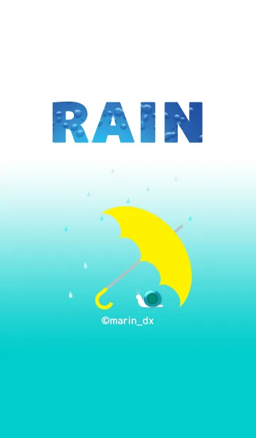 [LINE着せ替え] RAIN ＆ umbrella 〜雨と傘〜 5-7_蝸牛_緑の画像1