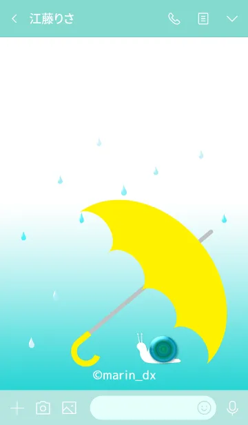 [LINE着せ替え] RAIN ＆ umbrella 〜雨と傘〜 5-7_蝸牛_緑の画像3