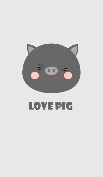 [LINE着せ替え] Simple Lover Black Pig Theme (jp)の画像1