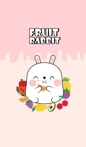 [LINE着せ替え] White Rabbit And Fruit Theme (jp)の画像1