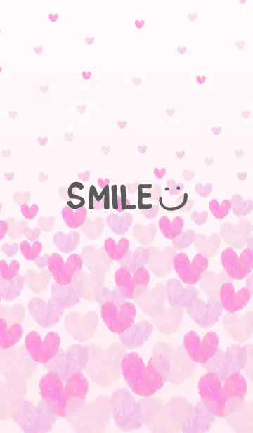 [LINE着せ替え] 水彩ピンクハートスマイル13の画像1