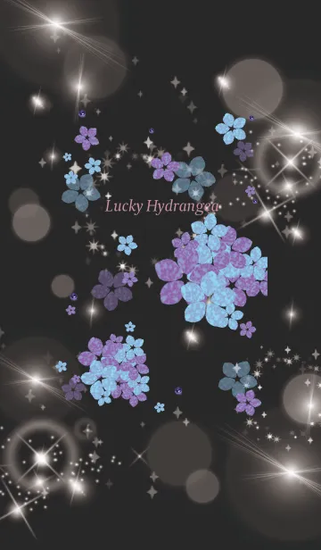 [LINE着せ替え] 黒とピンク : 幸運ラピスラズリと紫陽花の画像1