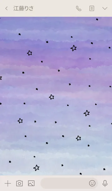 [LINE着せ替え] 水彩夜星と月スマイル21の画像3