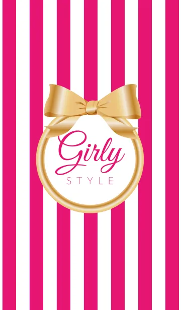 [LINE着せ替え] Girly Style-GOLDStripes4の画像1